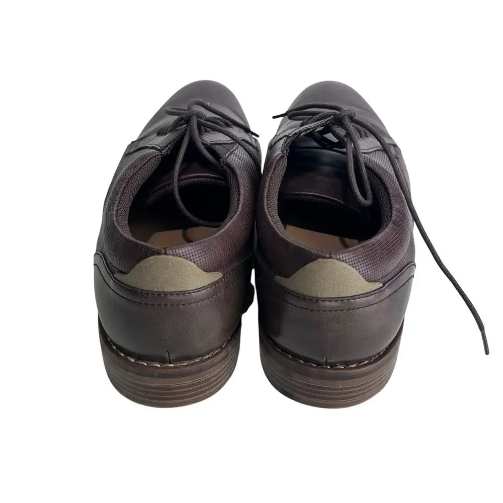 Parker & Sky Mens Dress Shoes Brown Lace Up Oxford Work Career Size 13